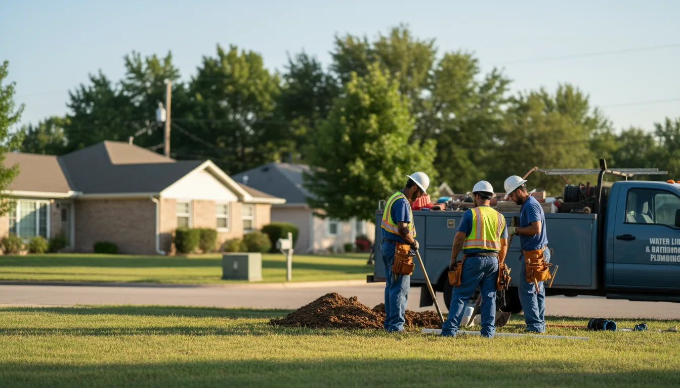 Residential water line and bathroom plumbing service in Harrisburg, OH